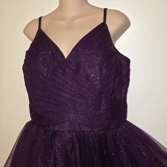 Chong Xiao Purple Tulle Dress Medium? Sparkly Fit And Flare Skater NWT Party - Picture 2 of 16